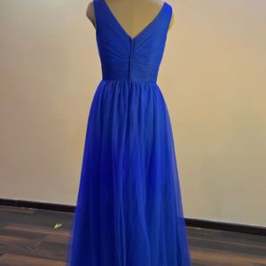 Blue Elegant V Neck Net Gown (Bust:32/34)