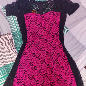 Aesthetic Pink & Black Dress🖤💕