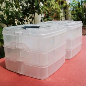 COMBO OF 2 PLASTIC JEWELLERY ORGANISERS