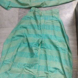 Sea Green Blue Mix Plazo Kurta Dupatta Set