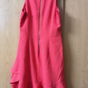 Rufflw Dress With Back Zipper