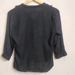 Black Ruffled Shirt