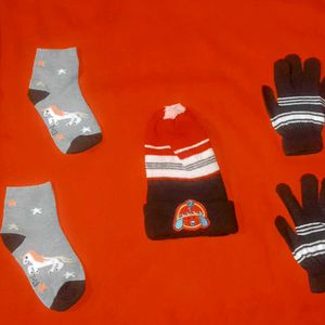 WINTER WEAR Muffler, Gloves N Socks For Baby Girl