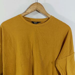 Mustard Yellow Plain Casual Top (Women)