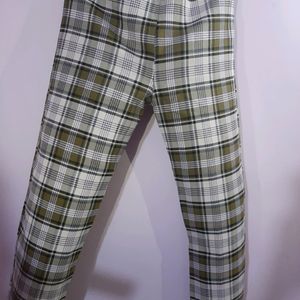 Korean style check trouser