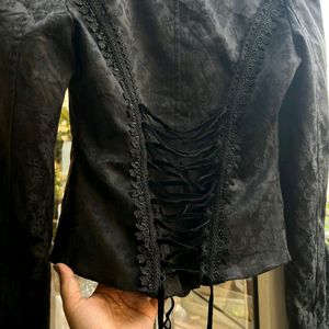 Punk Rave Gothic Black Corset Y2K Blazer