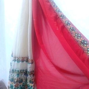 Dual Contrast Saree