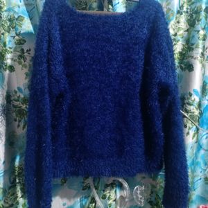 Cute Dark Blue Fur Top