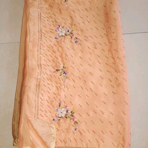 Beautiful Cream Colour Saree For Womens