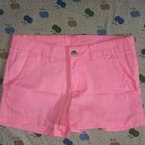 Vibrant Pink Denim Shorts