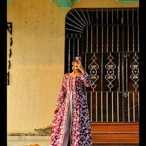 Beautiful Red Gown With Sharrara