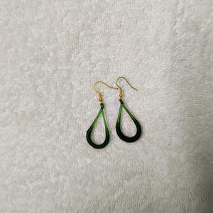 Green Glass Earrings ✨