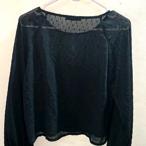 SHEIN Black Sheer Top