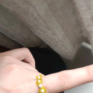 BEADED YELLOW RING FLOWER