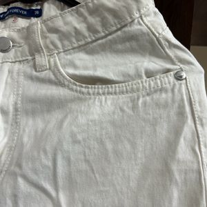 Straight Leg White Jeans