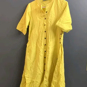 Golden Yellow Cotton Kurta