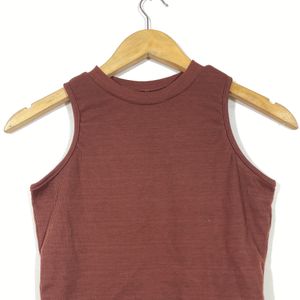 Women Dark Brown Crop Top