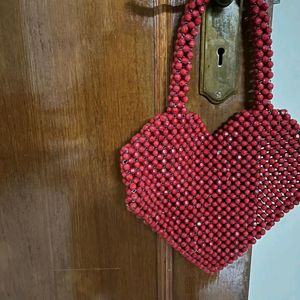 Heart Shaped Beaded Bag