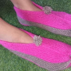 Pink Woollen Socks For Women