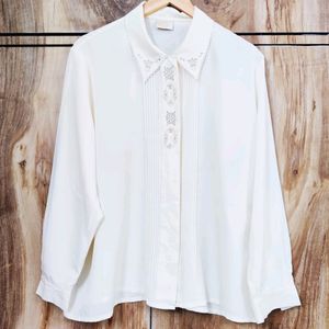 Cream Colour Designer Shirt Size-48