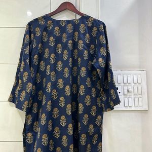 Navy Blue Designer Straight Kurta (Women)