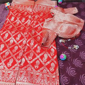 Red Kanjiwaram Silk Weaving Classic Saree