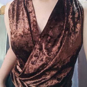 Brown Velvet Top