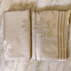 Beautiful Light Weight New Saree With Thread Work