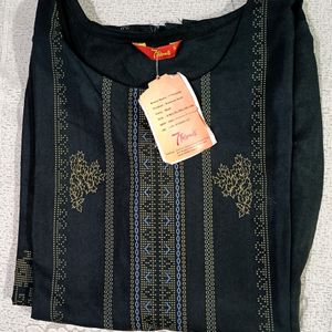 Black Crepe Kurta