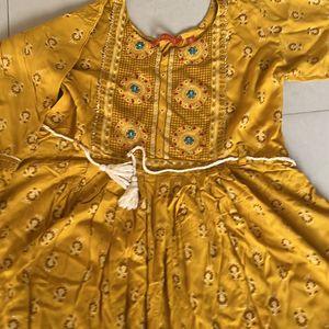 Kurti Frock Yellow With Surprise Gift