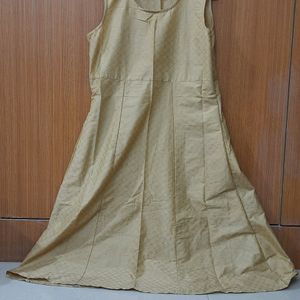 Beige and golden ethnic gown