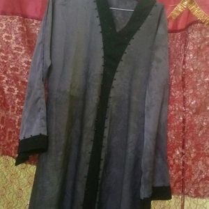 Abaya Grey And Black Colour