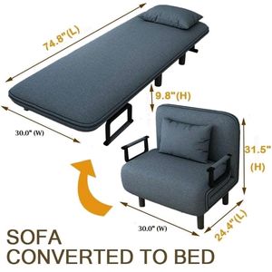 Royal Interiors Single Seater Folding Sofa Cum Bed