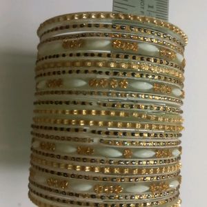 White Glass Bangles