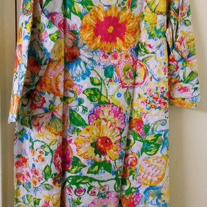 Multi Colour Floral Cotton Kurta