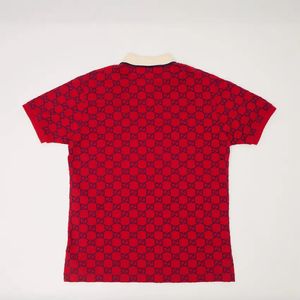 GUCCI Cotton Piquet Polo Shirt With GG RED