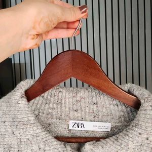 ZARA Woolen Blend Button Collar Cardigan