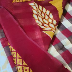 Maroon New Saree With Blouse Piece And Astar