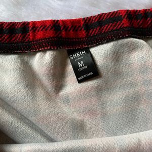 Shein Black & Red Checked Skirt