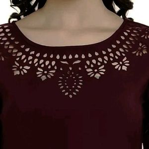 Burgundy/Wine Colour Laser Cut Top