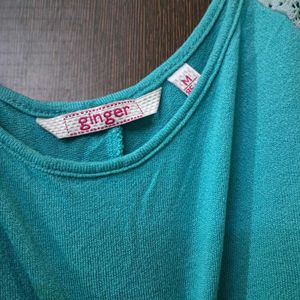 Ginger: Sea Green Lace Top