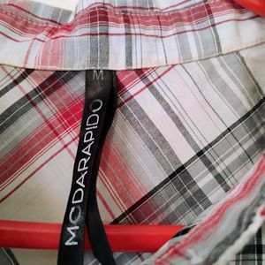 Moda Rapido White Checked Chequered Shirt