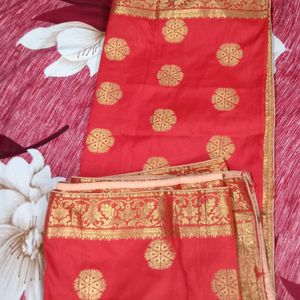 Orange Colour Suit With Banarasi Dupatta