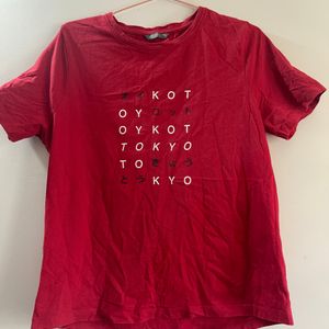 Ether By Myntra- Red T Shirt