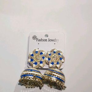 Blue Jhumki earring