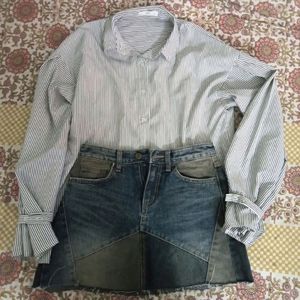 Pinterest Denim Skirt Shirt Set