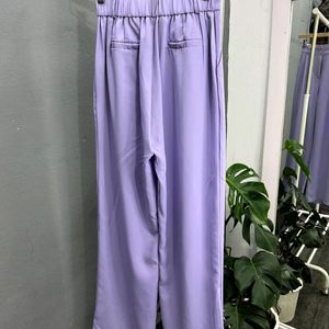 Lavender high waisted pleated trousers