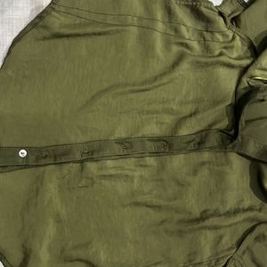 Olive Satin Formal Shirt ! Size M