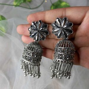 Sliver Oxidised  Jhumka