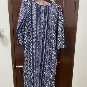 Straight Long Kurta With Boat Neck